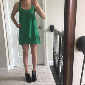 UO Silence + noise green draped mini dress (xs)